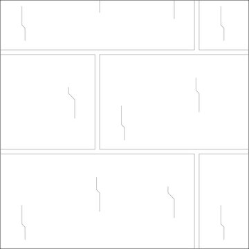 Geometric grid pattern featuring rectangular blocks and small jagged symbols. Monochrome line art for architectural textures or technical diagrams.