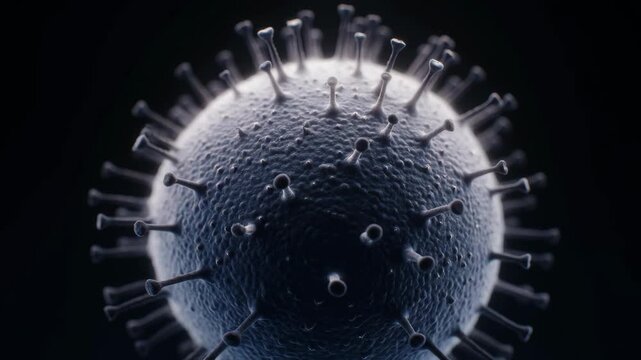 Purple-Phase Hendra macro close-up spiky surface slow motion