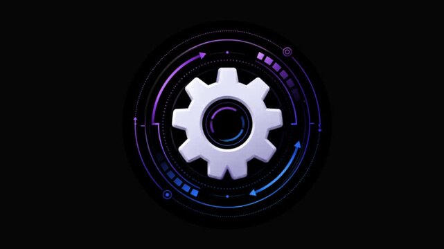 cogwheel gear spinning around animation video. cog wheel icon turning animated background teamwork concept