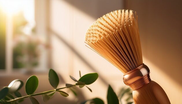 hair brush neutral background bathed in sunlight