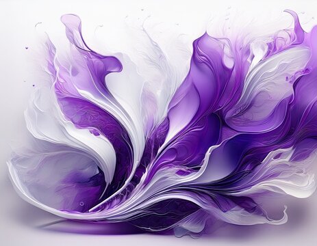 combining frosty white and electric purple in an abstract futuristic texture isolated on a white background generative ai