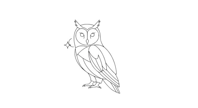 Owl standing on a branch looking.