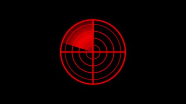 radar screen showing a sweeping sector of the Earth against a animated black background, Futuristic radar screen interface digital grid and scanning .radar screen animation on black background.