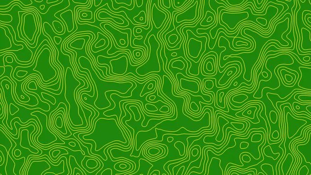 Topography lines create a vibrant abstract pattern on a bright green.