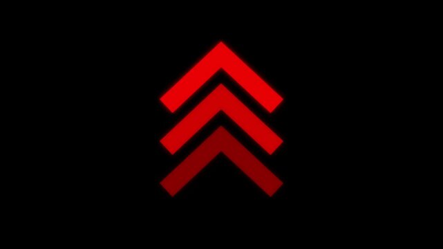 Right-directional arrow loop animation. Animated arrows for the overlay video layer. arrow icon concept animation.Animated arrow pointing down on black background.Abstract.4k