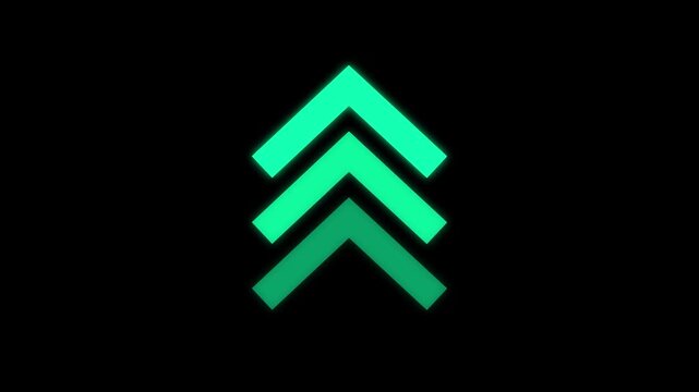 Right-directional arrow loop animation. Animated arrows for the overlay video layer. arrow icon concept animation.Animated arrow pointing down on black background.Abstract.4k