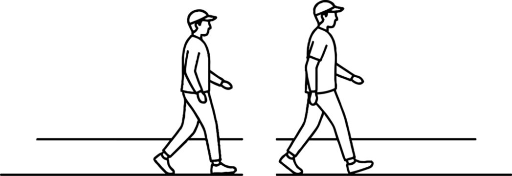 Two men walking side by side in casual attire outdoors.