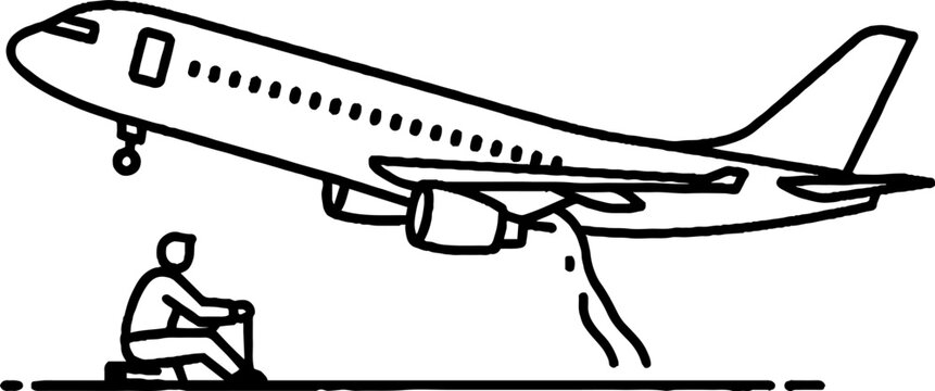 Air Traffic Controller Directing Large Passenger Airplane.
