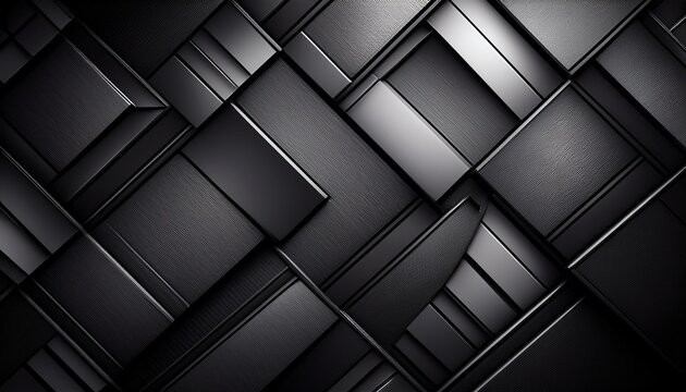 dark geometric metal background with overlapping panels industrial abstract texture concept modern architectural detail in grayscale