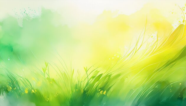 light pastel green watercolor background with light yellow and soft tones creating an abstract design spring springtime backdrop with fresh and vibrant grass colors