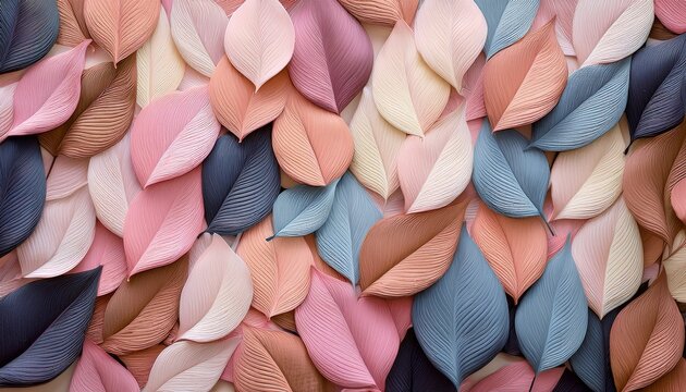 beautiful background texture of colorful pastel leaves in neutral tones for a nature or outdoor concept
