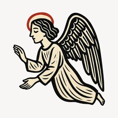 Obraz premium Vintage angelic figure illustration.