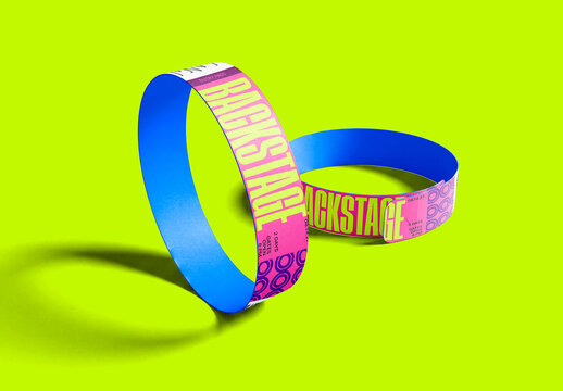 Paper wristband mockup isolated