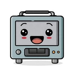Obraz premium Cute cartoon illustration of a smiling face inside a simple bordered frame.