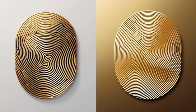 minimalist fingerprint logos in gold and white