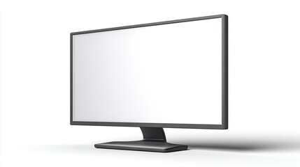 Fototapeta premium Modern Flat Screen Computer Monitor Display on White Background.