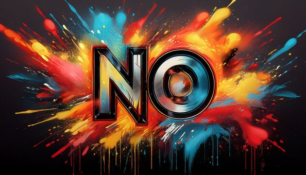 spray painted graffiti sign no sprayed