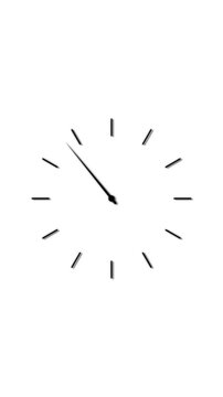 glowing clock animation. loop video animation of timelapse of clock on white background.