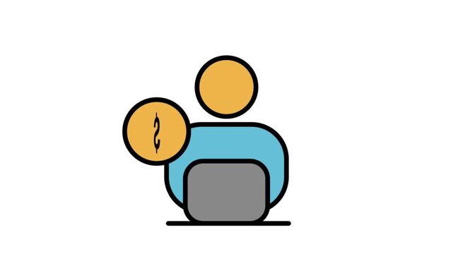 Animated business profile icon with a dollar emblem next to a user, representing an investor, financial manager, or account balance.