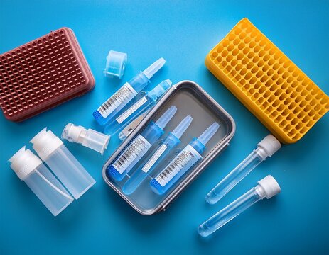 genetic testing preparation accessories featuring dna extraction kit box lysis buffer tube binding buffer tube wash buffer tube