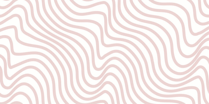 Seamless ornament. Modern stylish geometric pattern with repeating pink wavy lines
