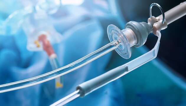 medical of a catheter with a loop and balloon in a vessel