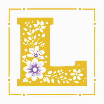 Floral Letter L Monogram