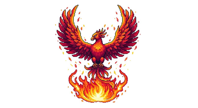 Phoenix Rising from Flames.