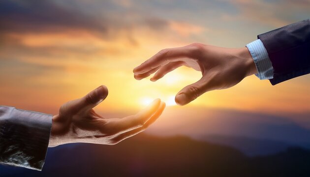 two hands that are reaching out to each other