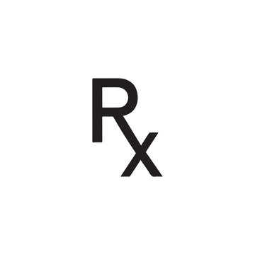 Rx pharmacy vector symbol on white background