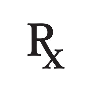 Rx pharmacy vector symbol on white background