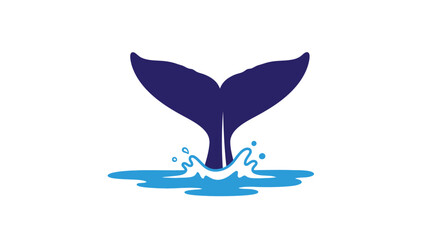 Whale tail fluke diving into blue water splash © Bodo