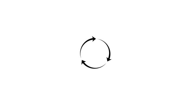 Abstract arrow refresh and recycle icon.arrow loading bar animation.