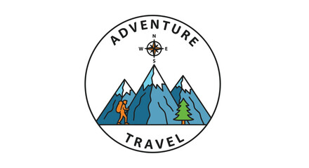 Obraz premium Adventure Travel Mountains Logo Icon