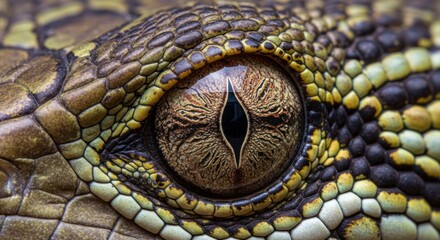 Naklejka premium Extreme Close-up Macro Shot of a Reptiles Eye.
