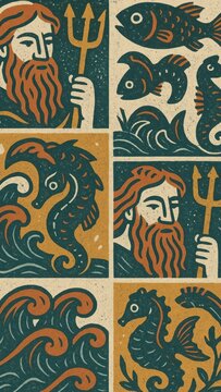 Mythical ocean creatures mobile wallpaper