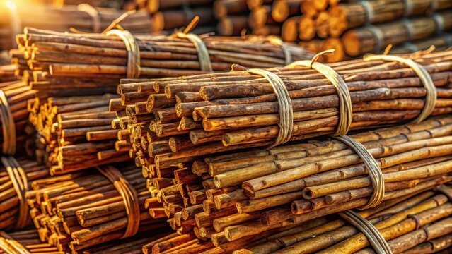 A bundle of sticks tied together