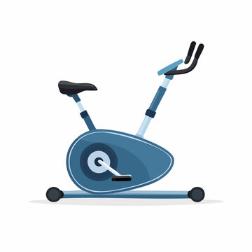 Blue Stationary Exercise Bike Illustration