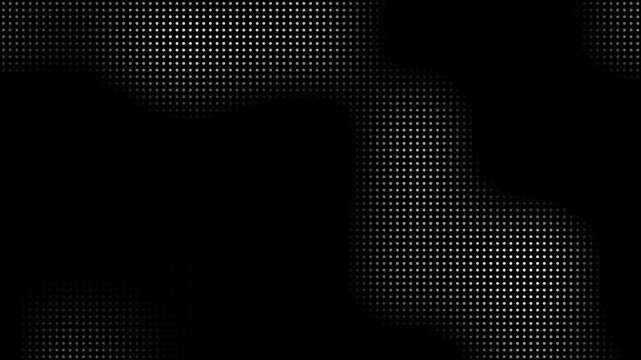 Abstract halftone particle background. Footage with grid of random black and white dots. Futuristic digital technologies. Alpha channel for overlay effect. Hand animated motion graphics