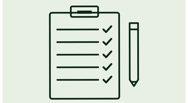 Checklist with pencil animation: task completion and animation