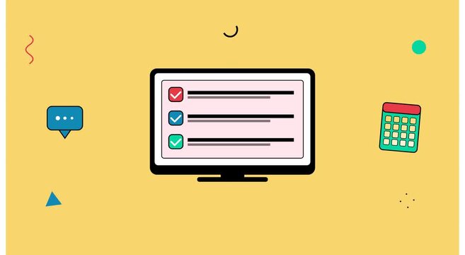 Digital task management checklist animation on animation