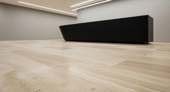 Seamless continuation of natural stone flooring showcasing modern interior design and elegant textures