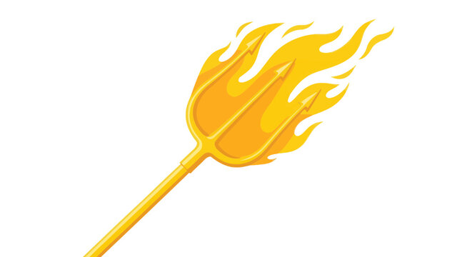 Fiery Trident, Symbol of Power and Danger, Flame Fork