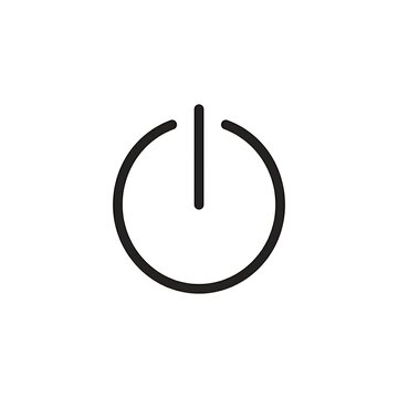 Minimalist power button icon on white background suitable for various designs