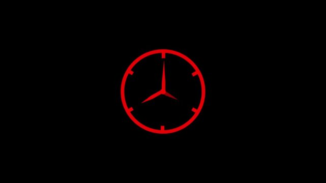 Analog clock icon animation - 4k HD Footage