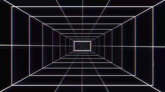 Gloving neon 3D rendered analog clock with time advancing with alpha channel to place over any background. Loop.