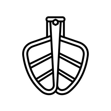Minimalist boat icon illustration design on white background for various uses
