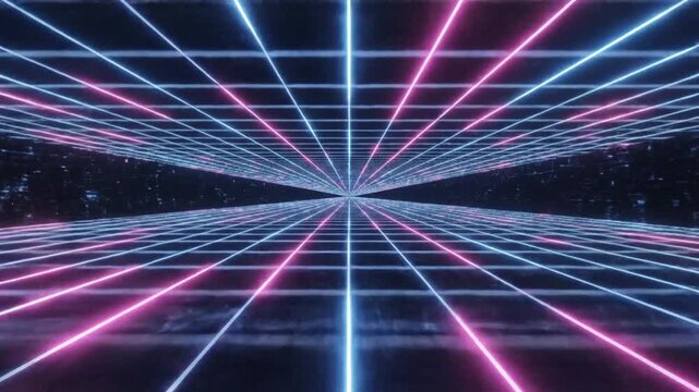 Retro Futuristic Perspective Grid for Digital Design Visuals