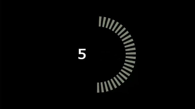 Animation of 10 seconds countdown counter with ALPHA channel. electronic clock with red digits and animated circle. 10 sec timer