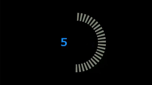 Animation of 10 seconds countdown counter with ALPHA channel. electronic clock with red digits and animated circle. 10 sec timer